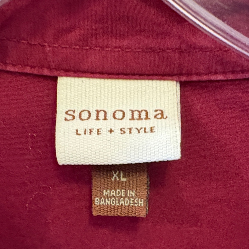 Sonoma Deep Red Casual Shirt - Picture 2 of 8